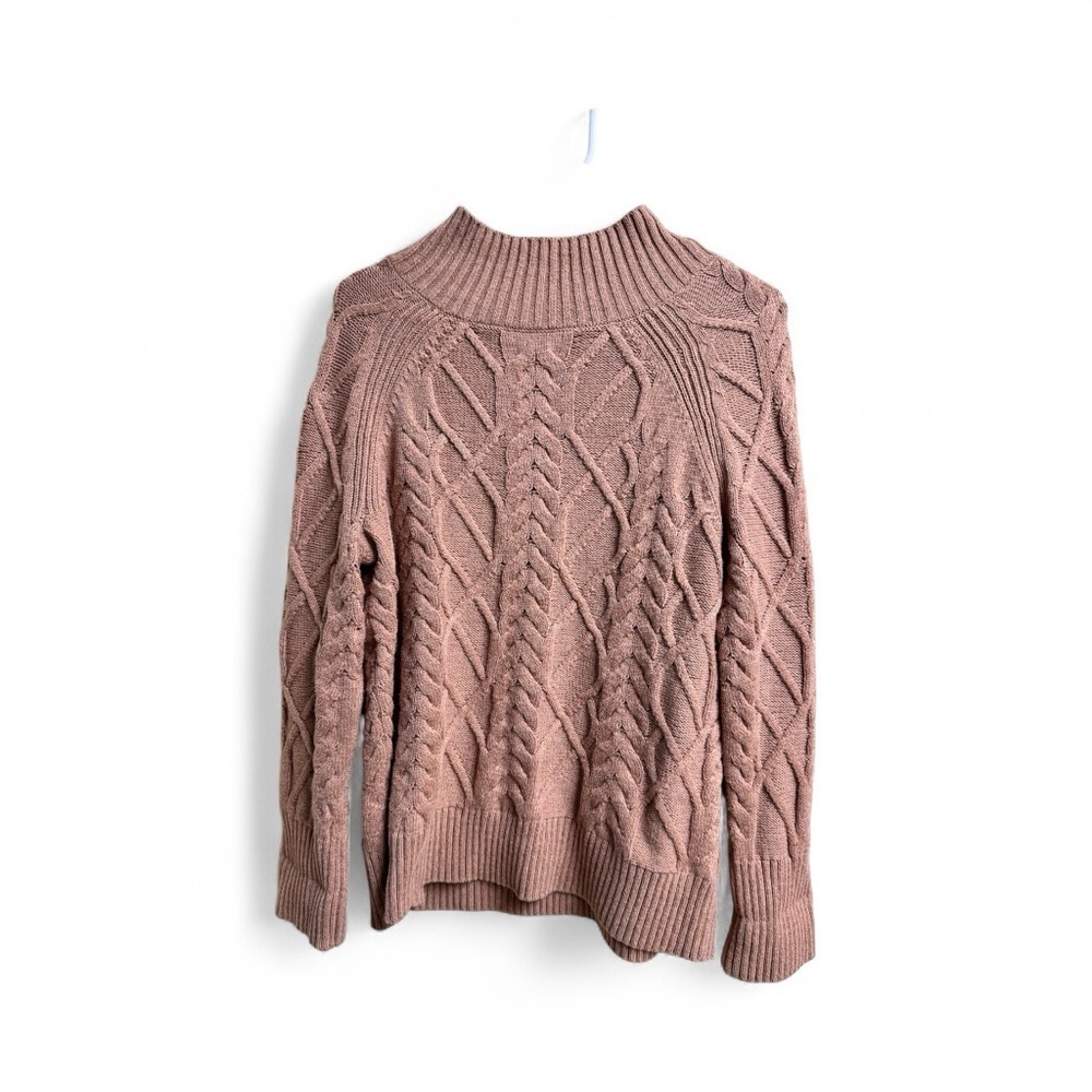 Talbots Petite Cable Knit Sweater Women’s Medium Petite Brown